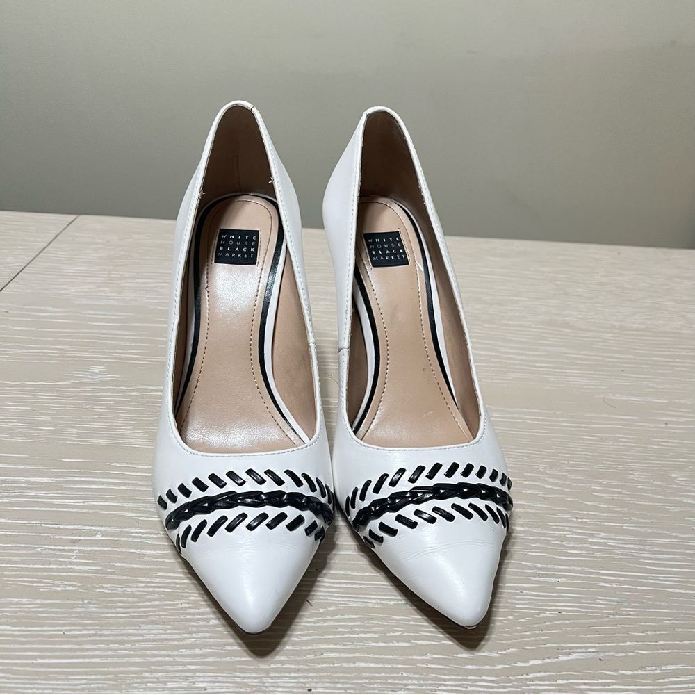 White House Black Market Olivia Ecru Black Size 7 - Picture 4 of 7